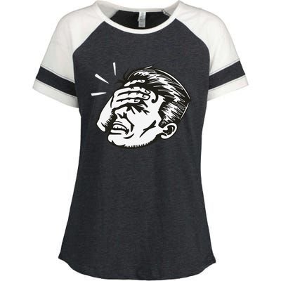 Retro Epic Fail Vintage Facepalm Enza Ladies Jersey Colorblock Tee