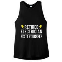 Retired Electrician Fix It Yourself Ladies PosiCharge Tri-Blend Wicking Tank