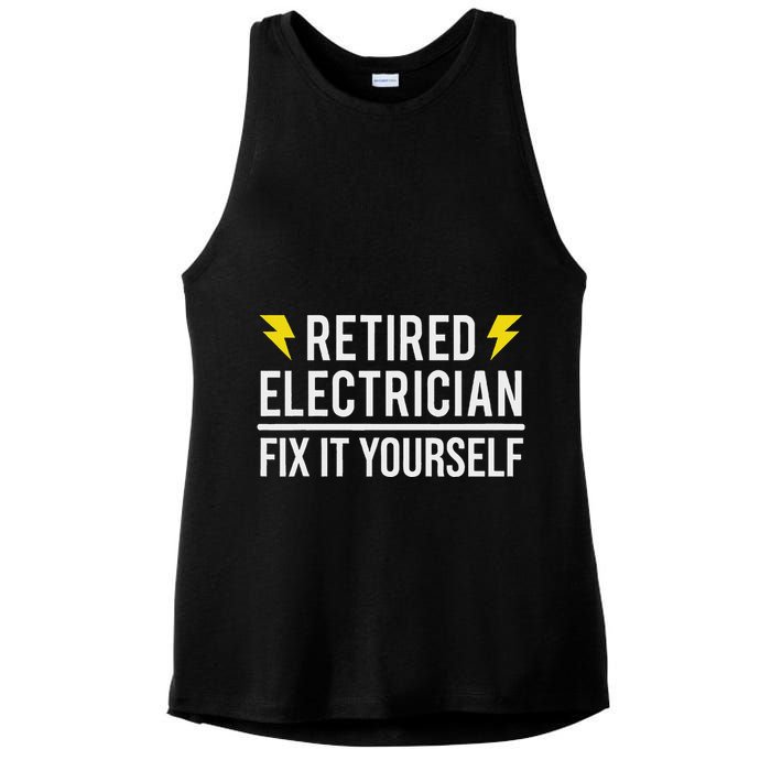 Retired Electrician Fix It Yourself Ladies PosiCharge Tri-Blend Wicking Tank