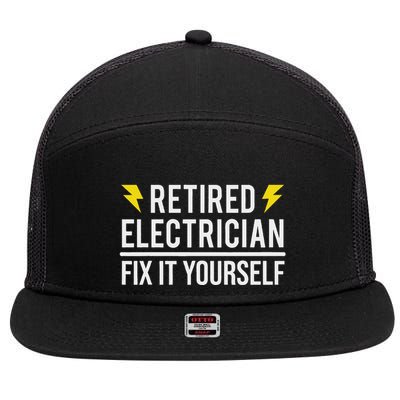 Retired Electrician Fix It Yourself 7 Panel Mesh Trucker Snapback Hat