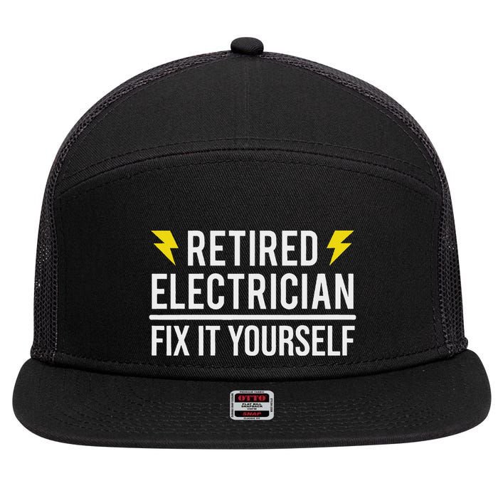 Retired Electrician Fix It Yourself 7 Panel Mesh Trucker Snapback Hat