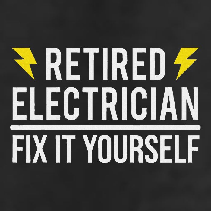 Retired Electrician Fix It Yourself 7 Panel Mesh Trucker Snapback Hat