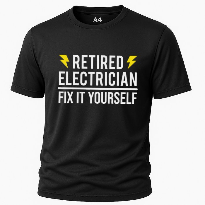 Retired Electrician Fix It Yourself Cooling Performance Crew T-Shirt