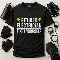 Retired Electrician Fix It Yourself Cooling Performance Crew T-Shirt