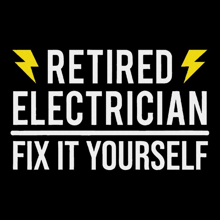 Retired Electrician Fix It Yourself Cooling Performance Crew T-Shirt
