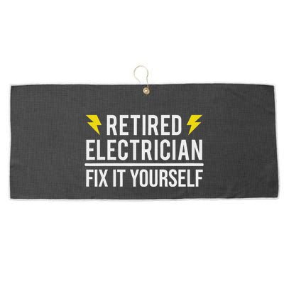 Retired Electrician Fix It Yourself Large Microfiber Waffle Golf Towel