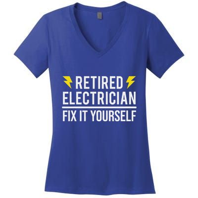Retired Electrician Fix It Yourself Women's V-Neck T-Shirt