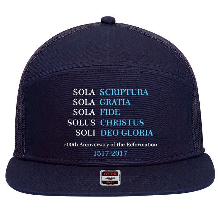 Reformation 500th Anniversary Five Solas 7 Panel Mesh Trucker Snapback Hat