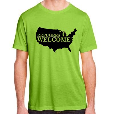 Refugees Welcome in the USA Country Anti Travel Ban Adult ChromaSoft Performance T-Shirt