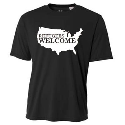 Refugees Welcome in the USA Country Anti Travel Ban Cooling Performance Crew T-Shirt