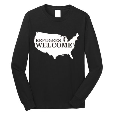 Refugees Welcome in the USA Country Anti Travel Ban Long Sleeve Shirt