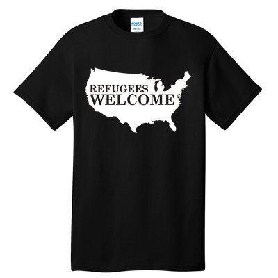 Refugees Welcome in the USA Country Anti Travel Ban Tall T-Shirt