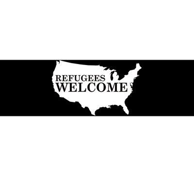 Refugees Welcome in the USA Country Anti Travel Ban Bumper Sticker