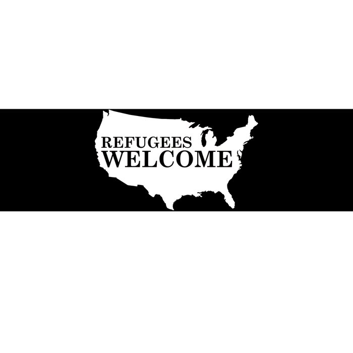 Refugees Welcome in the USA Country Anti Travel Ban Bumper Sticker