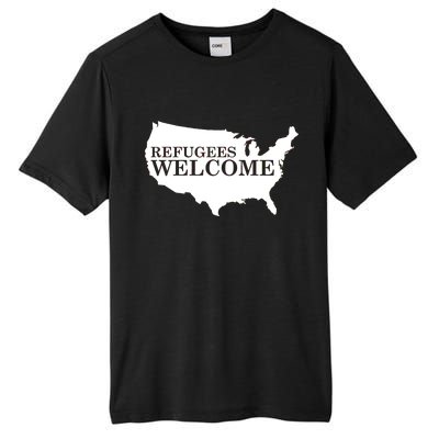 Refugees Welcome in the USA Country Anti Travel Ban Tall Fusion ChromaSoft Performance T-Shirt