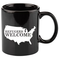 Refugees Welcome in the USA Country Anti Travel Ban 11oz C Handle Ceramic Mug