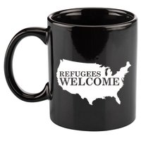 Refugees Welcome in the USA Country Anti Travel Ban 11oz C Handle Ceramic Mug