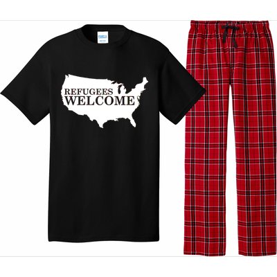 Refugees Welcome in the USA Country Anti Travel Ban Pajama Set