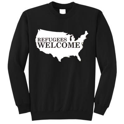 Refugees Welcome in the USA Country Anti Travel Ban Tall Sweatshirt