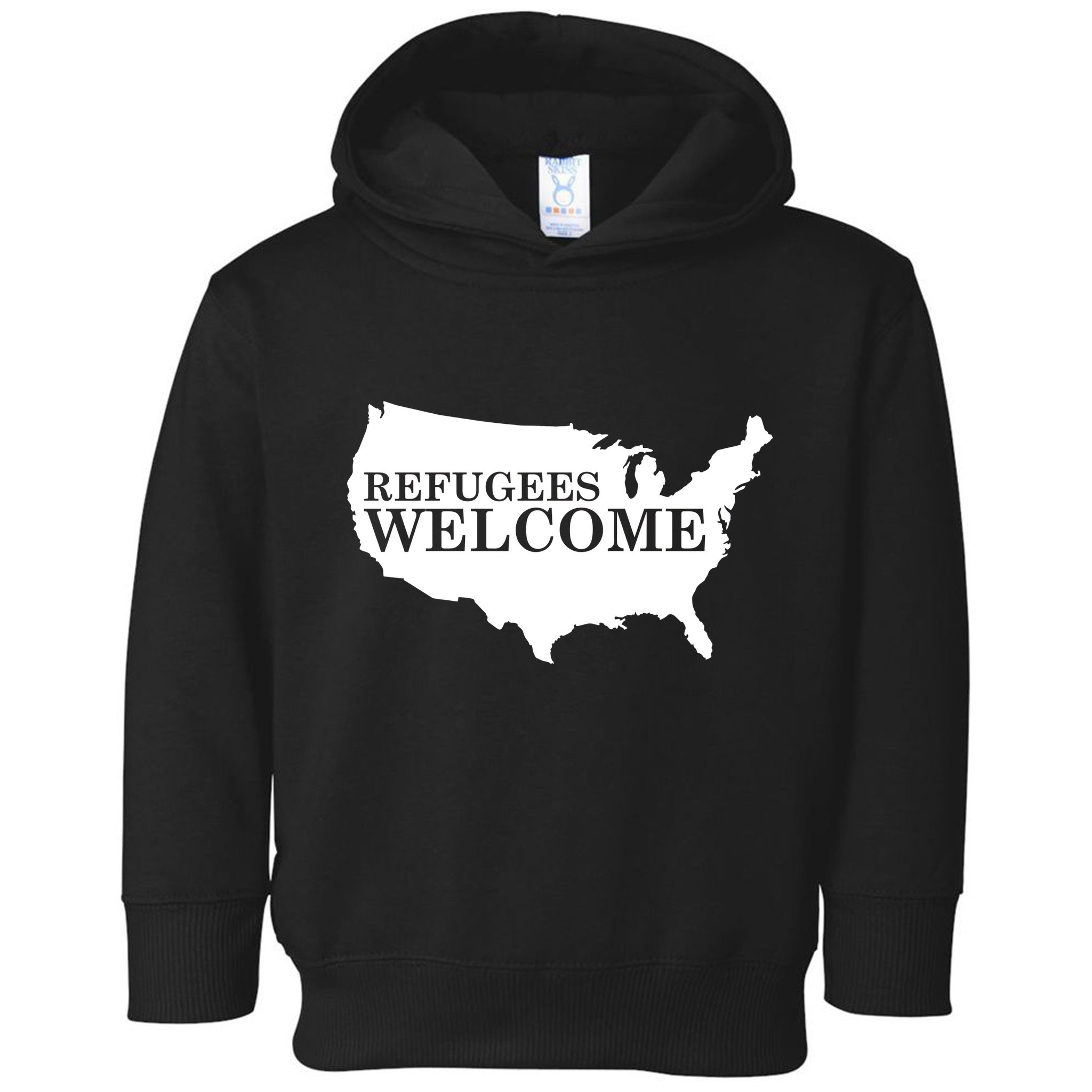 Refugees Welcome in the USA Country Anti Travel Ban Toddler Hoodie
