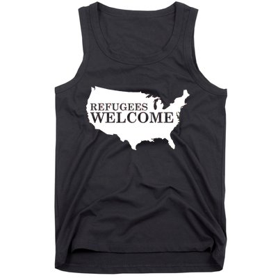 Refugees Welcome in the USA Country Anti Travel Ban Tank Top