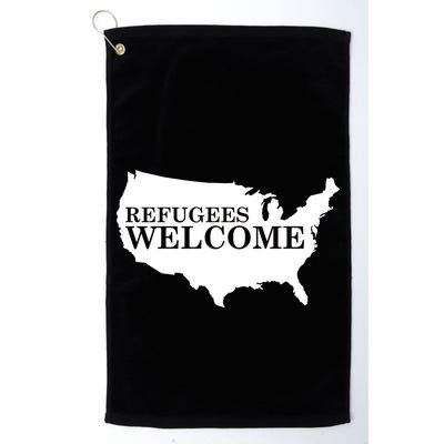 Refugees Welcome in the USA Country Anti Travel Ban Golf Towel