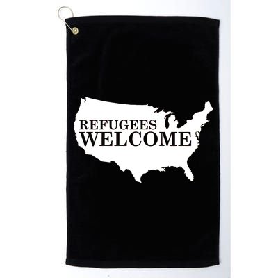 Refugees Welcome in the USA Country Anti Travel Ban Platinum Collection Golf Towel