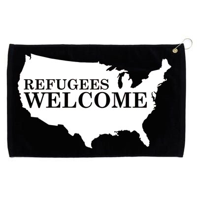 Refugees Welcome in the USA Country Anti Travel Ban Grommeted Golf Towel