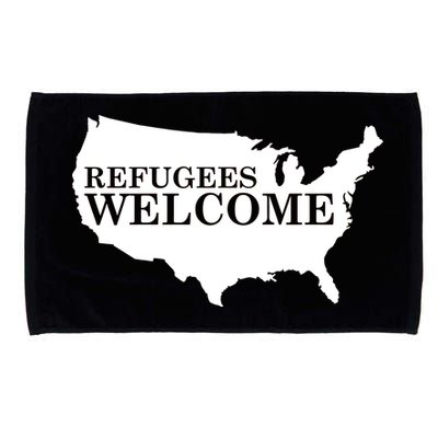 Refugees Welcome in the USA Country Anti Travel Ban Microfiber Hand Towel