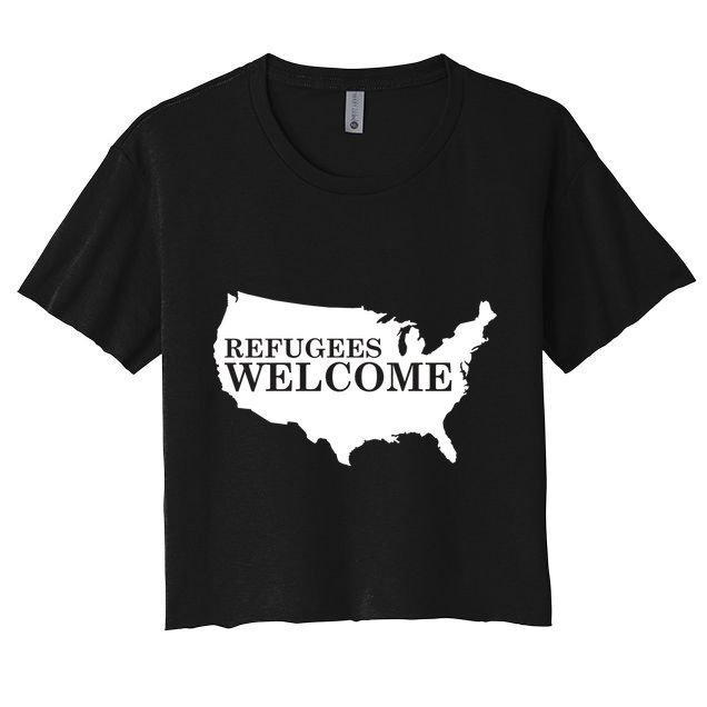 Refugees Welcome in the USA Country Anti Travel Ban Crop Top