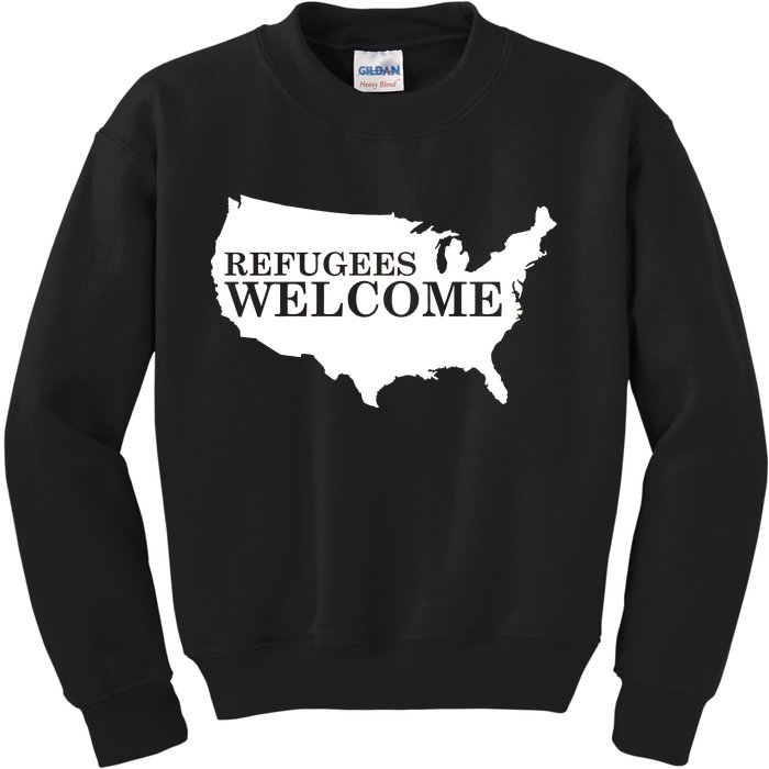 Refugees Welcome in the USA Country Anti Travel Ban Kids Sweatshirt