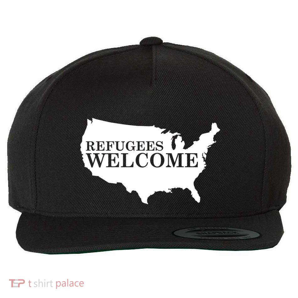 Refugees Welcome in the USA Country Anti Travel Ban Wool Snapback Cap