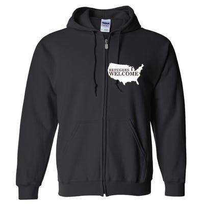 Refugees Welcome in the USA Country Anti Travel Ban Full Zip Hoodie