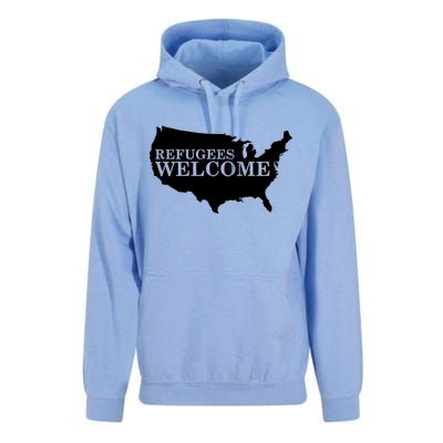 Refugees Welcome in the USA Country Anti Travel Ban Unisex Surf Hoodie