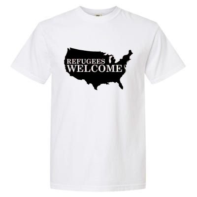 Refugees Welcome in the USA Country Anti Travel Ban Garment-Dyed Heavyweight T-Shirt