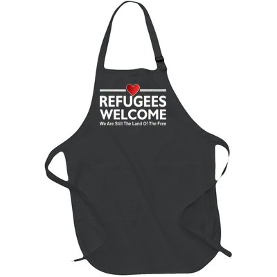 Refugees Welcome We Are Still The Land Of The Free Full-Length Apron With Pockets