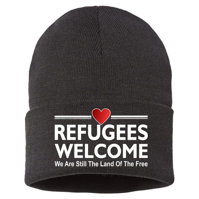 Refugees Welcome We Are Still The Land Of The Free Sustainable Knit Beanie