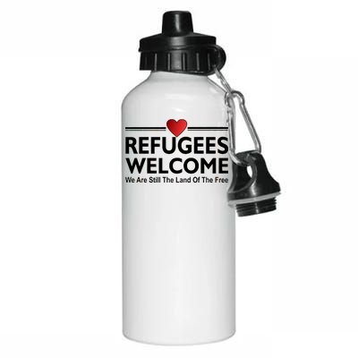 Refugees Welcome We Are Still The Land Of The Free Aluminum Water Bottle