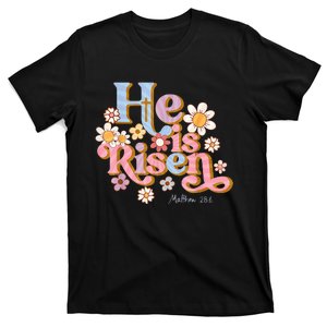 Retro Easter Groovy He Is Risen Christian T-Shirt