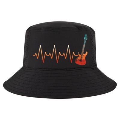 Retro Electric Guitar Heartbeat Guitarist Rock Music Band Cool Comfort Performance Bucket Hat