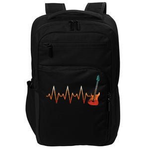 Retro Electric Guitar Heartbeat Guitarist Rock Music Band Impact Tech Backpack