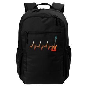 Retro Electric Guitar Heartbeat Guitarist Rock Music Band Daily Commute Backpack