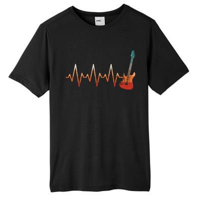 Retro Electric Guitar Heartbeat Guitarist Rock Music Band Tall Fusion ChromaSoft Performance T-Shirt