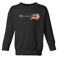 Retro Electric Guitar Heartbeat Rock Musician Guitarist Toddler Sweatshirt