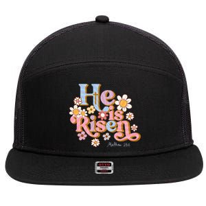 Retro Easter Groovy He Is Risen Christian 7 Panel Mesh Trucker Snapback Hat