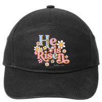 Retro Easter Groovy He Is Risen Christian 7-Panel Snapback Hat