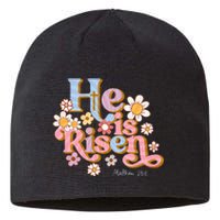 Retro Easter Groovy He Is Risen Christian Sustainable Beanie