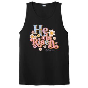 Retro Easter Groovy He Is Risen Christian PosiCharge Competitor Tank