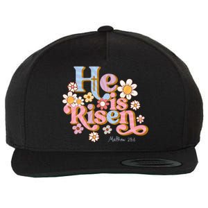 Retro Easter Groovy He Is Risen Christian Wool Snapback Cap