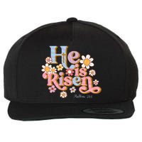 Retro Easter Groovy He Is Risen Christian Wool Snapback Cap